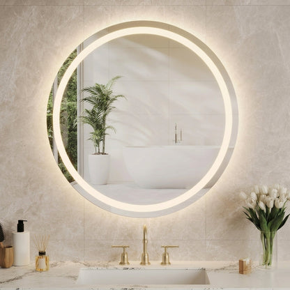 Miroir LED Rond Intelligent – Anti-Buée et Éclairage Intégré