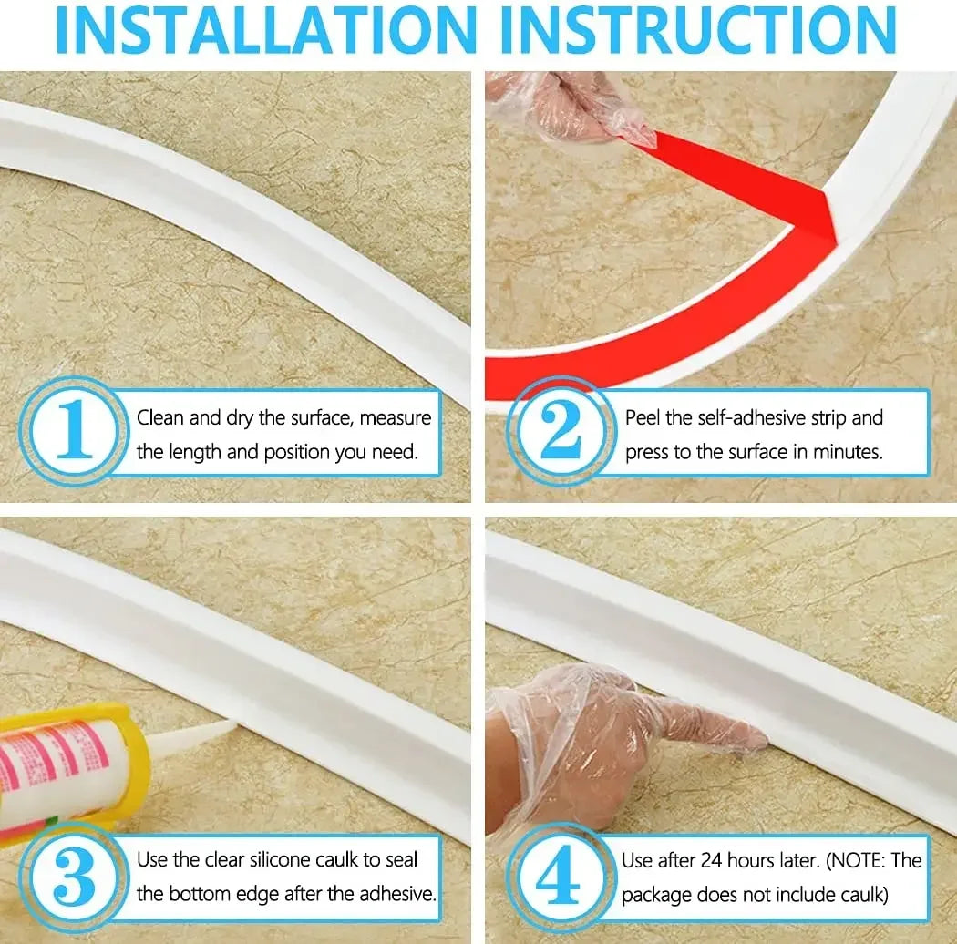 Bathroom Silicone Bendable Water Retaining Strip Shower Water Barrier Highl for Kitchen Separation Shower Accessories