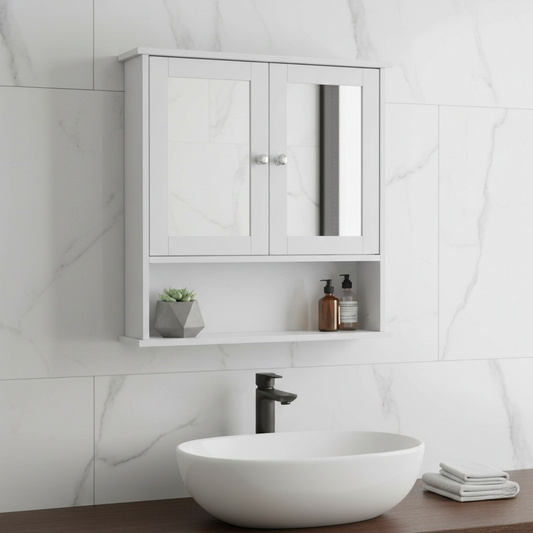 Armoire à Pharmacie Murale avec Miroir Intégré – Rangement Pratique et Élégant
