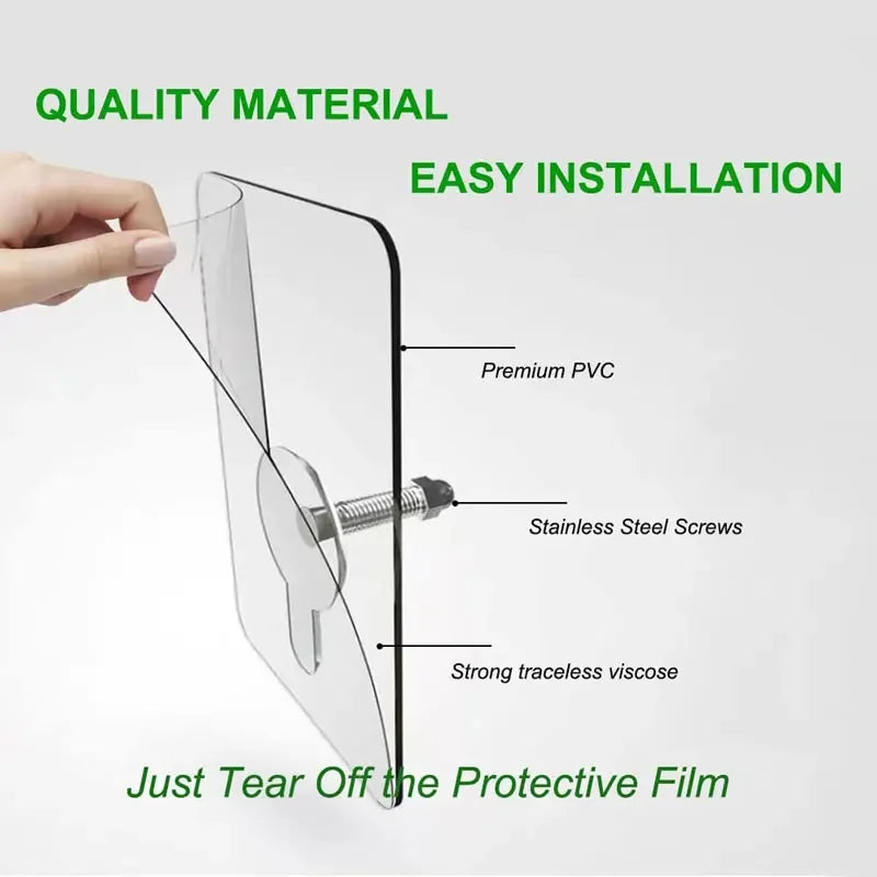 10Pcs Nail Free Wall Hooks Screw Adhesive Non-Trace No Drilling Hanging Hooks for Bathroom Shower Kitchen 6/8/10/12/14/16MM