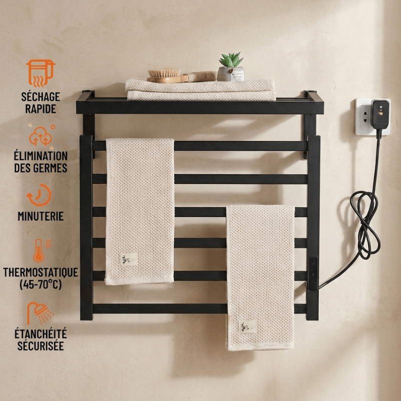 Sèche-Serviettes Électrique Mural – Confort et Design Moderne pour Salle de Bain