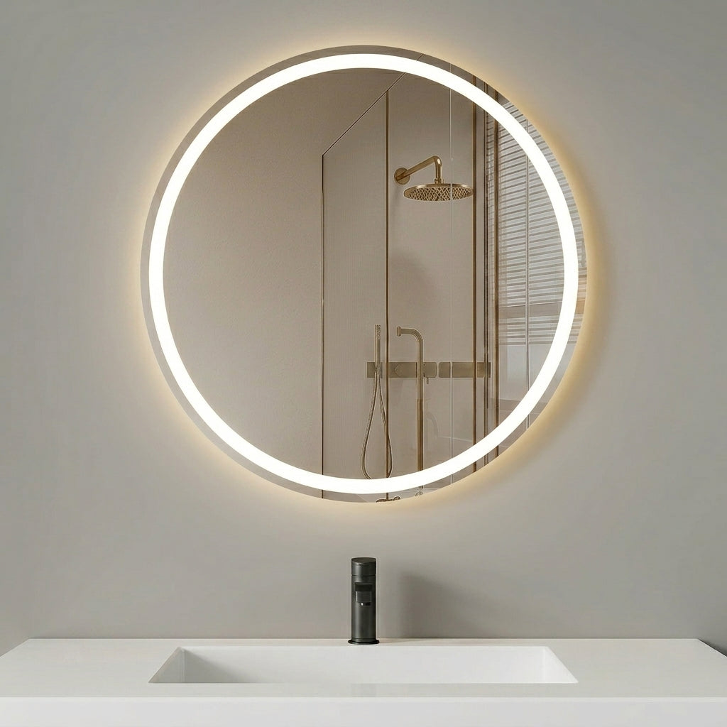 Miroir LED Rond Intelligent – Anti-Buée et Éclairage Intégré