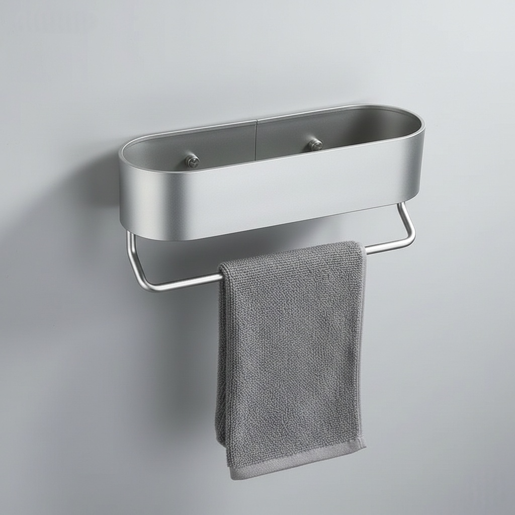 Étagère Murale avec Porte-Serviettes – Alliez Style et Praticité