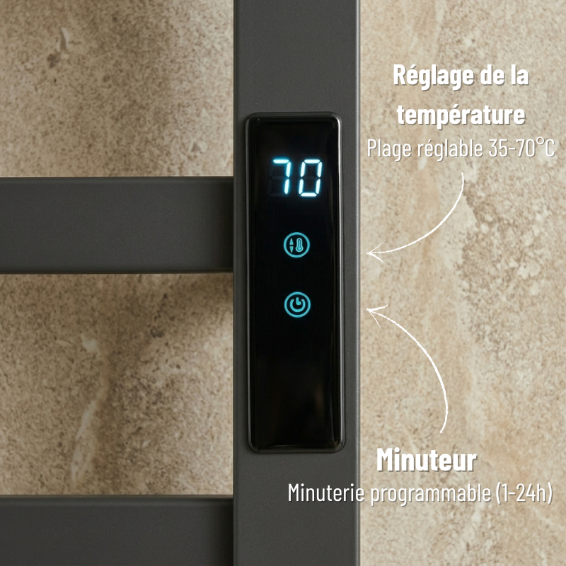 Sèche-Serviettes Électrique Mural – Confort et Design Moderne pour Salle de Bain