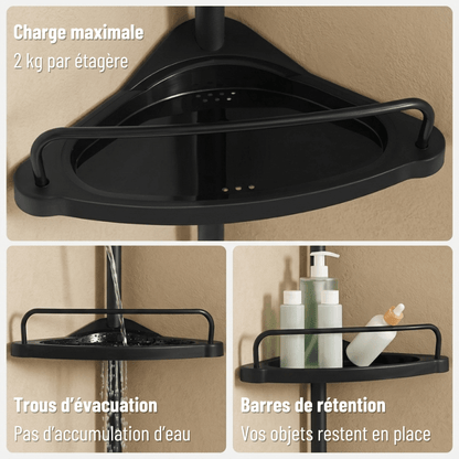 Étagère de Douche Télescopique Extensible – Rangement Pratique et Facile d'Accès