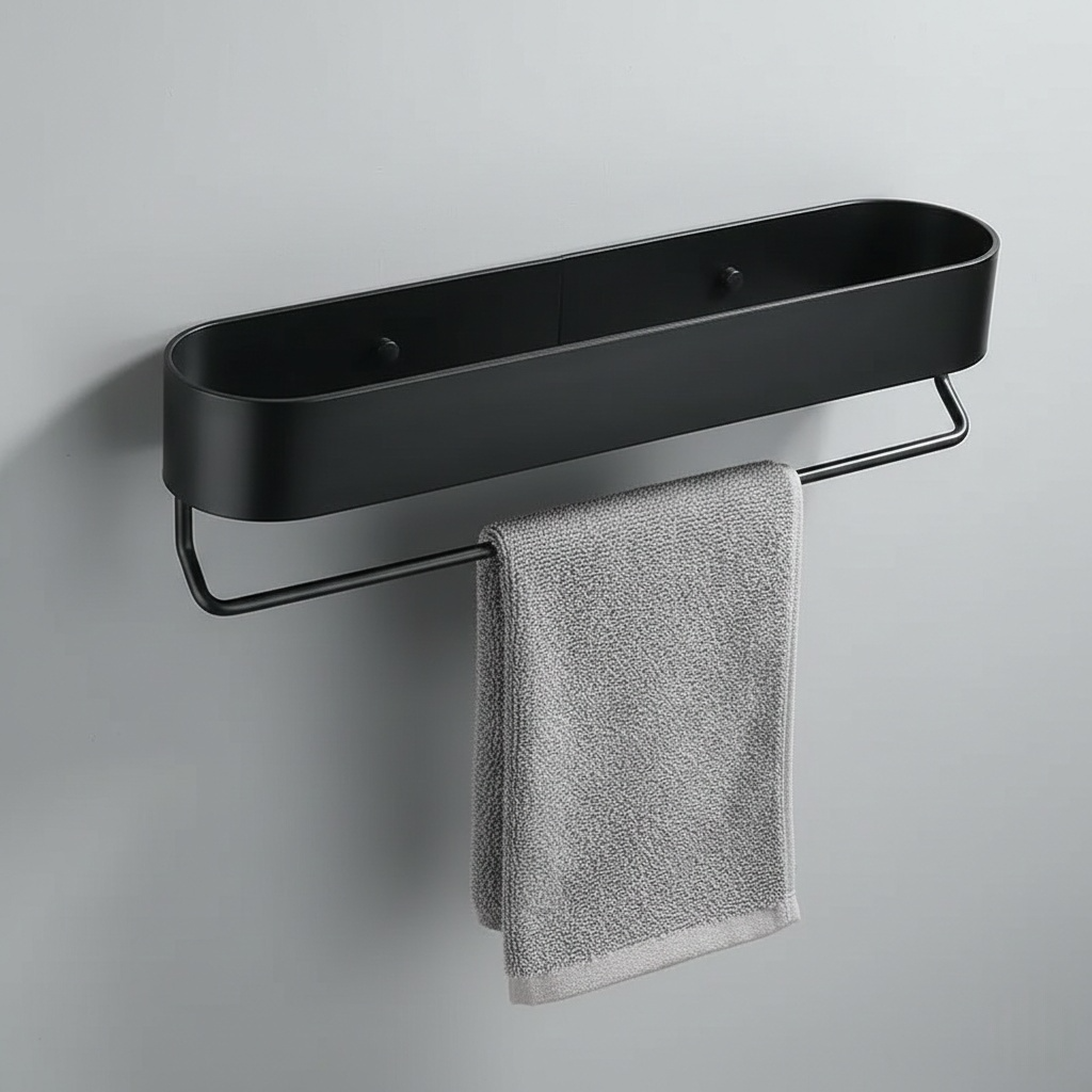 Étagère Murale avec Porte-Serviettes – Alliez Style et Praticité