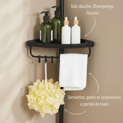 Étagère de Douche Télescopique Extensible – Rangement Pratique et Facile d'Accès