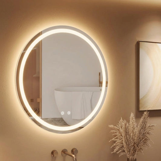Miroir LED Rond Intelligent – Anti-Buée et Éclairage Intégré