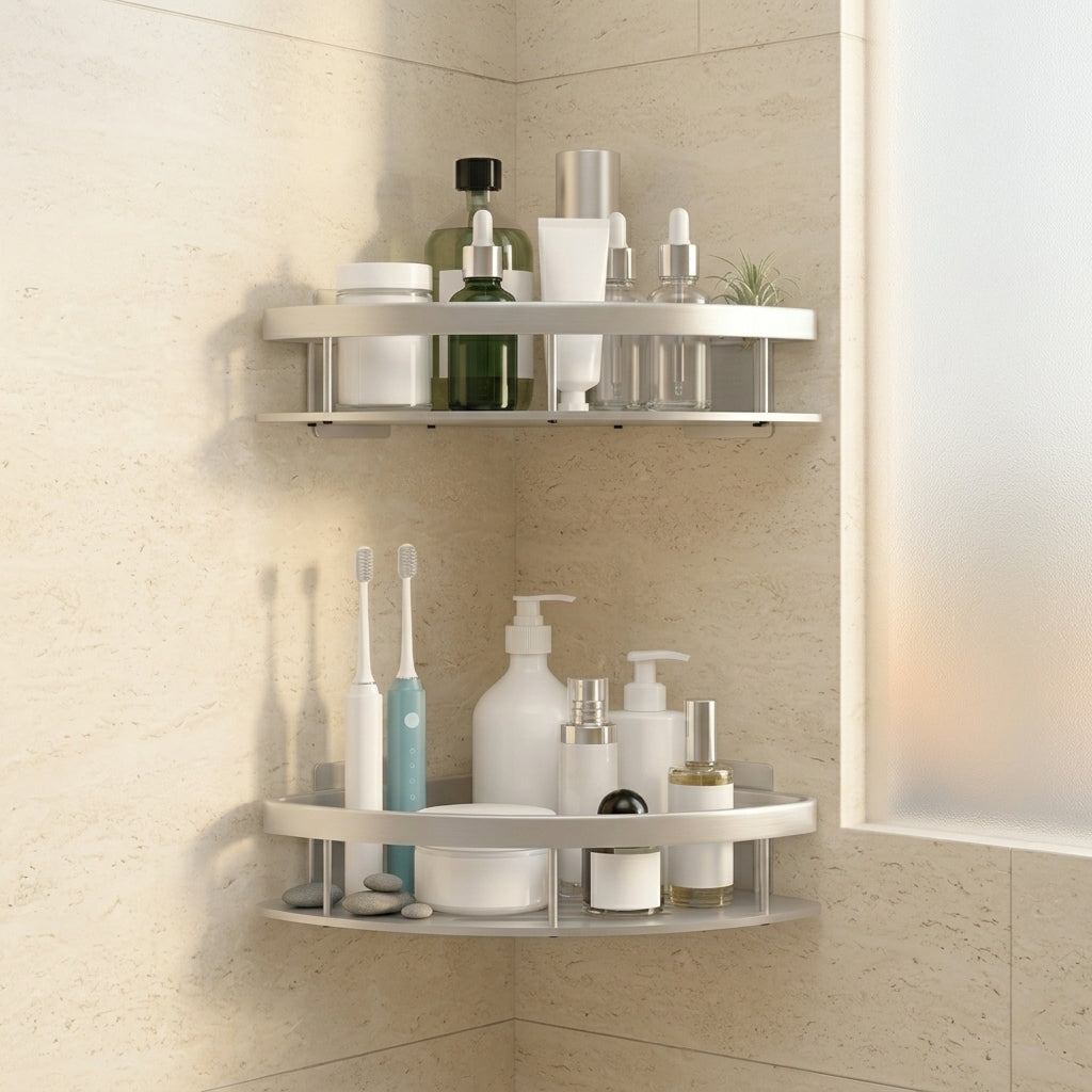 Étagère d'Angle en Aluminium pour Douche – Durable, Antirouille et Facile à Installer