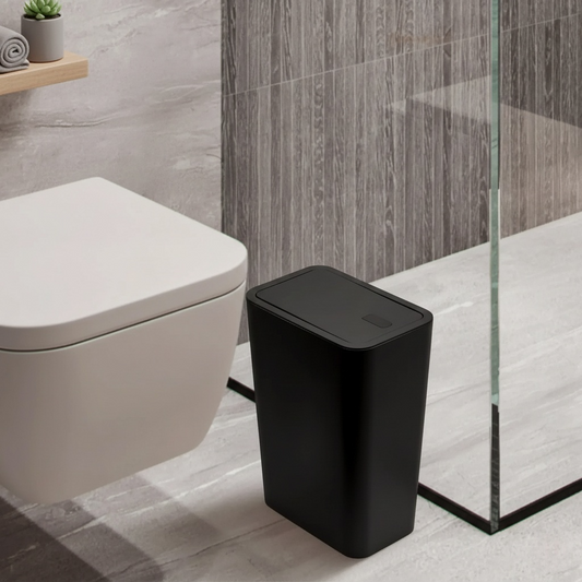 Poubelle pour Salle de Bain et Toilettes – Couvercle à Pression, Hygiène et Praticité