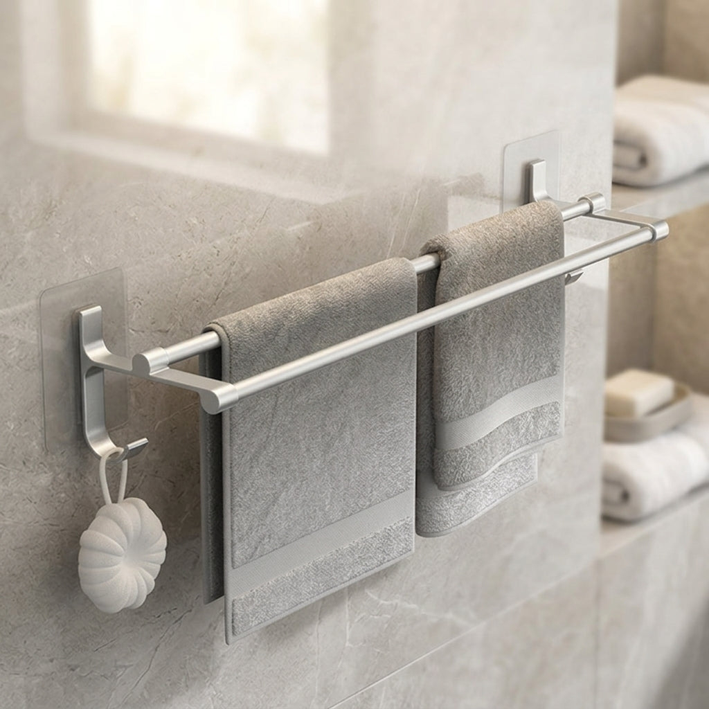 Porte-Serviettes Mural Double Barre – Design Épuré et Pratique