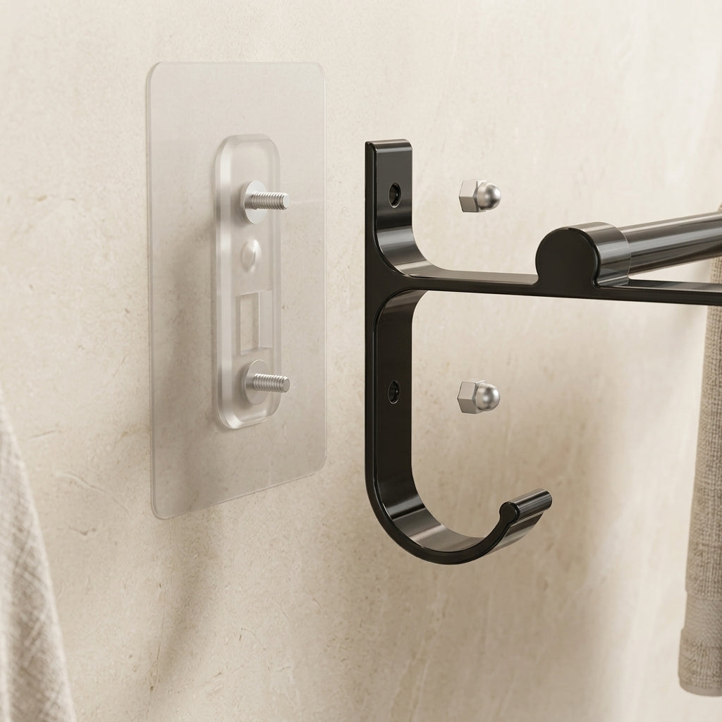 Porte-Serviettes Mural Double Barre – Design Épuré et Pratique