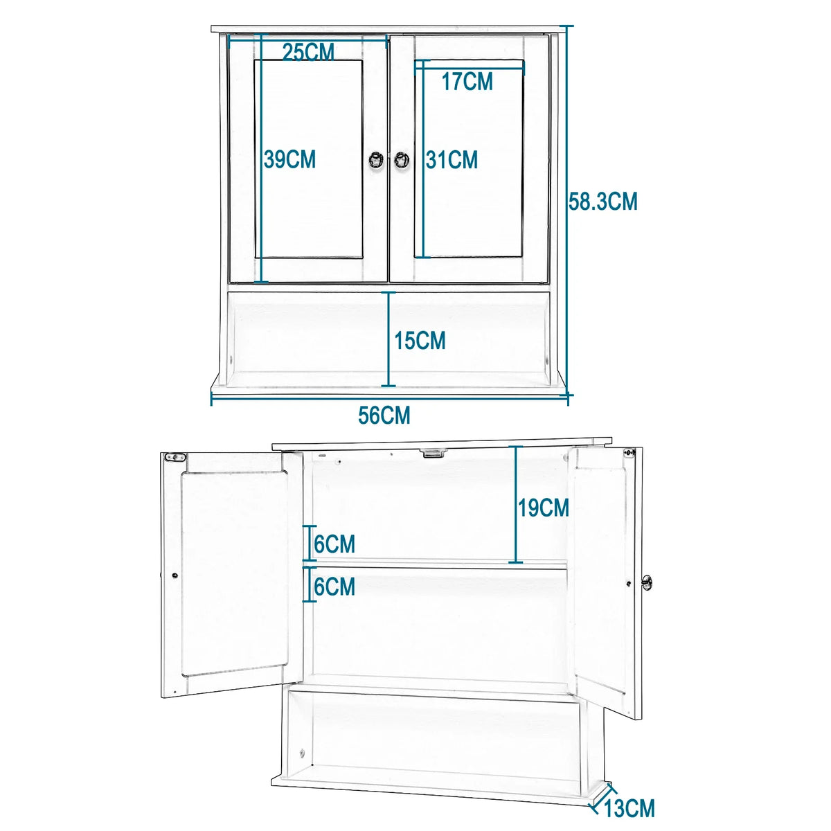 Armoire à Pharmacie Murale avec Miroir Intégré – Rangement Pratique et Élégant
