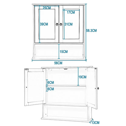 Armoire à Pharmacie Murale avec Miroir Intégré – Rangement Pratique et Élégant
