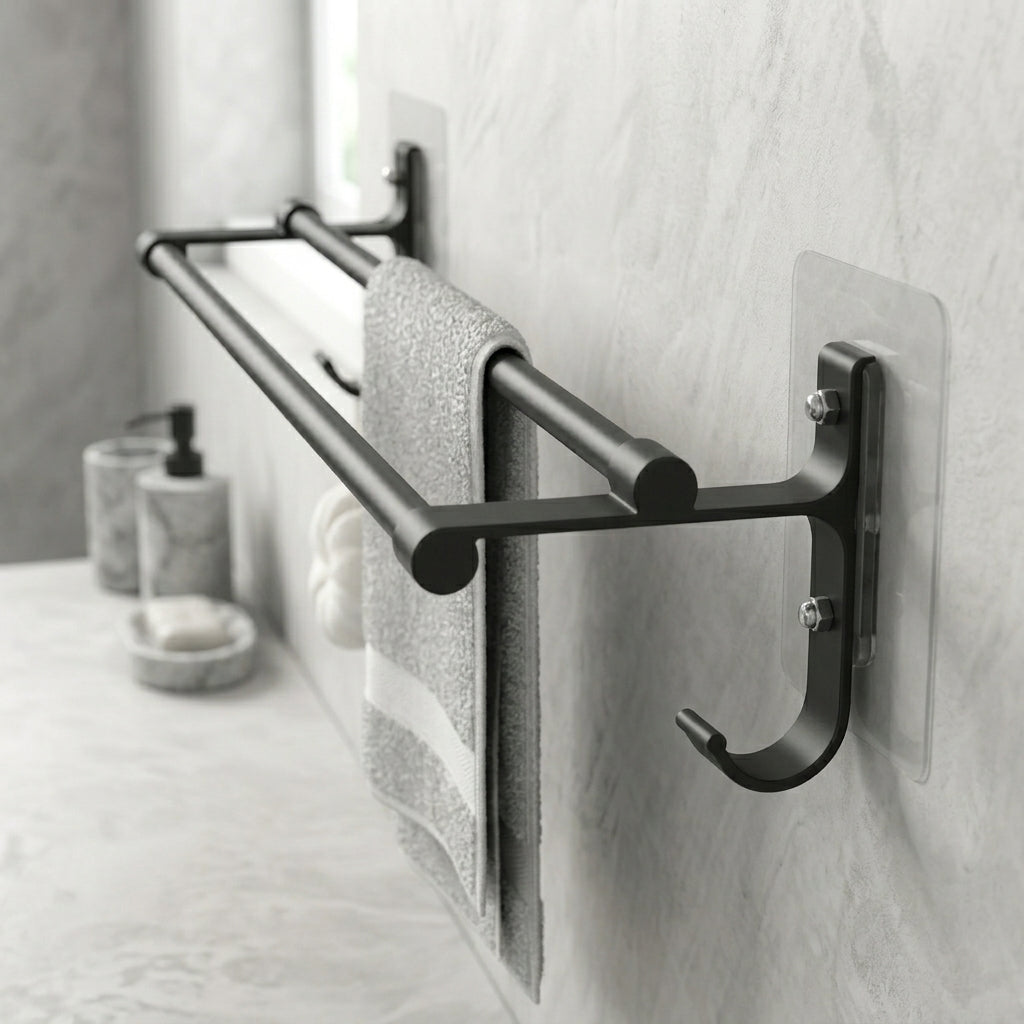 Porte-Serviettes Mural Double Barre – Design Épuré et Pratique