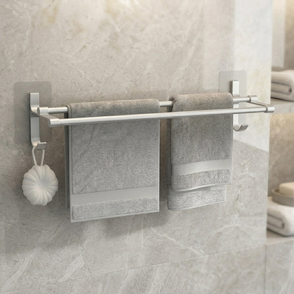 Porte-Serviettes Mural Double Barre – Design Épuré et Pratique