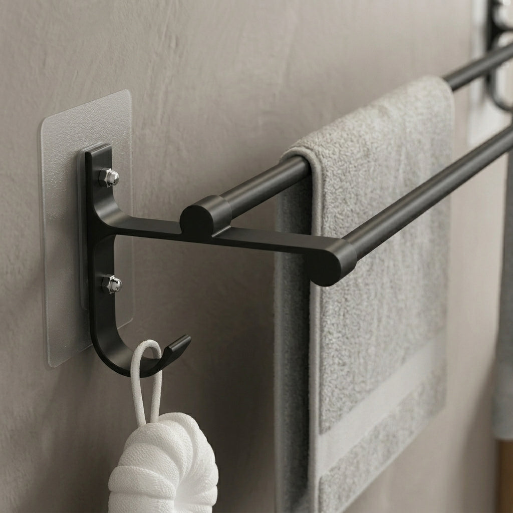 Porte-Serviettes Mural Double Barre – Design Épuré et Pratique