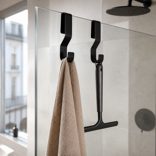 Crochets pour paroi de douche en situation réelle