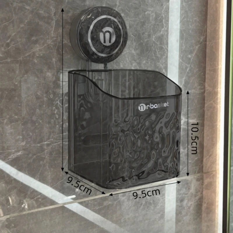 Shower Suction Cup Shelf Basket Light Glacier Pattern One Second Installation Bathroom Organizer Storage Rotating to Suck Remove