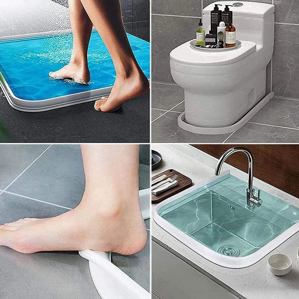 Bathroom Silicone Bendable Water Retaining Strip Shower Water Barrier Highl for Kitchen Separation Shower Accessories