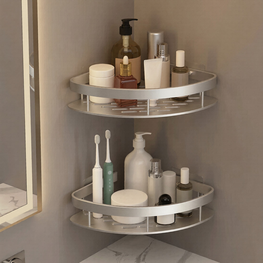 Étagère d'Angle en Aluminium pour Douche – Durable, Antirouille et Facile à Installer