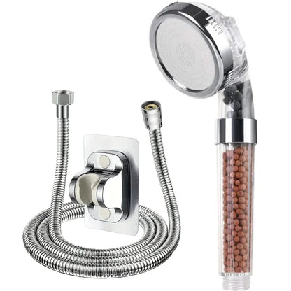 3 Functions High Pressure SPA Shower Head Water Saving Handheld Rainfall Bathroom Accessory Anion Filter Shower